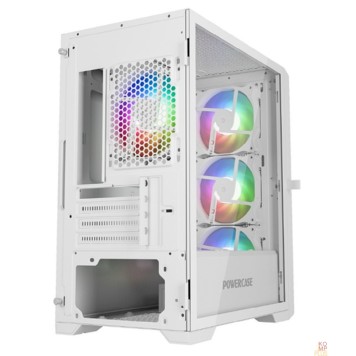 Корпус Powercase ByteFlow Micro White, Tempered Glass, 4х 120mm ARGB fans, ARGB HUB, белый, mATX  (CAMBFW-A4)-2
