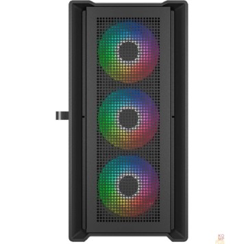 Корпус Powercase Alisio Micro X4B V2, Tempered Glass, 4х 120mm ARGB fans, ARGB HUB, чёрный, mATX  (CAMCXB-A4)-1