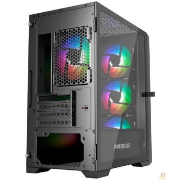 Корпус Powercase Alisio Micro X4B V2, Tempered Glass, 4х 120mm ARGB fans, ARGB HUB, чёрный, mATX  (CAMCXB-A4)-2