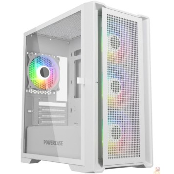 Корпус Powercase Alisio Micro X4W V2, Tempered Glass, 4х 120mm ARGB fans, ARGB HUB, белый, mATX  (CAMCXW-A4)-2