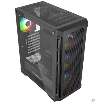 Корпус Powercase Ultimate Black, Tempered Glass, 4x 120mm ARGB fans, ARGB HUB, чёрный, ATX  (CUB-A4)-1