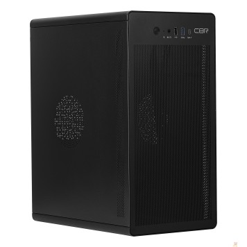 Корпус CBR Корпус mATX Minitower V285, без БП, 1*USB 3.0 Type-C, 1*USB 3.0, 1*USB 2.0, HD Audio+Mic, кабель питания 1.2м, Black PCC-MATX-V285-WPSU-1
