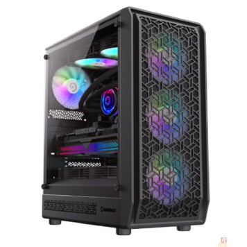 Корпуса GameMax Корпус Forge MB без БП (Черный, ATX, USB3.0,Зак.стекло,4*120мм ARGB вент+конт., пыл.фильтр)