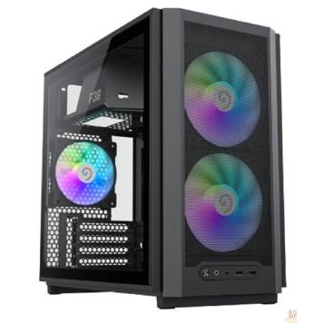 Корпуса GameMax Корпус F36 BK без БП (Midi Tower, ATX, Черный, 1*USB Type-C, 3*120мм)