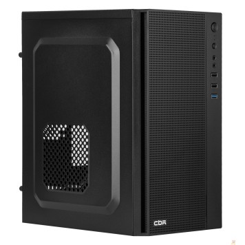 Корпус CBR Корпус mATX Minitower MX12, c БП PSU-ATX500-12EC (500W/120mm), 1*USB 3.0, 2*USB 2.0, HD Audio+Mic, Black PCC-MATX-MX12-500W-1