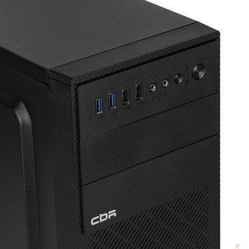 Корпус CBR Корпус mATX Minitower RD880, без БП, 2*USB 3.0, 2*USB 2.0, HD Audio+Mic, кабель питания 1.2м, Black PCC-MATX-RD880-WPSU-2