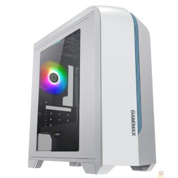 Корпуса GameMax Корпус Centauri White-Blue без БП(ATX,Бело-голуб,USB3.0, Зак.стек.,1*120мм. RGB, пыл.фильтр)