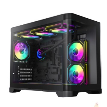Корпуса GameMax Корпус HYPE-M Black без БП(ATX, USB3.0,Зак.стекло,3*120мм ARGB вент+конт., пыл.фильтр)