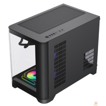Корпуса GameMax Корпус HYPE-M Black без БП(ATX, USB3.0,Зак.стекло,3*120мм ARGB вент+конт., пыл.фильтр)-1
