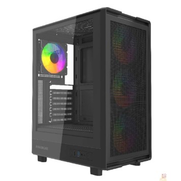 Корпус Powercase Корпус Mistral A4B, Tempered Glass, 4x 120mm FRGB Fans, чёрный, ATX  (CMAB-L4)