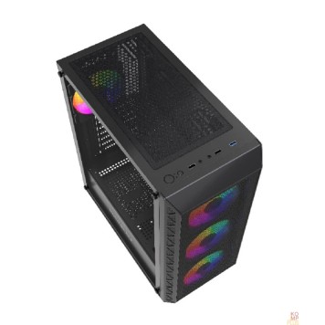 Корпус Powercase Корпус Mistral S4B, Tempered Glass, 4x 120mm FRGB Fans, чёрный, ATX  (CMSB-L4)-1