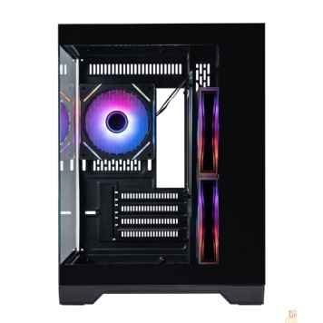 Корпус 1STPLAYER MEGAVIEW MV5-TP ARGB Black / mATX / 3x120mm ARGB fans / MV5-TP-BK-2FC7R-1FC7-1