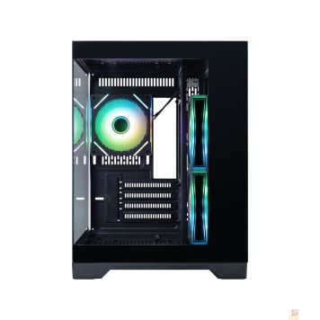 Корпус 1STPLAYER MEGAVIEW MV6-TP ARGB Black / mATX / 3x120mm ARGB fans / MV6-TP-BK-2FC7R-1FC7-1