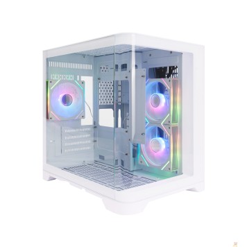 Корпус 1STPLAYER UVIEW UV5 ARGB White / mATX / 3x120mm ARGB fans / UV5-WH-2FC7R-W-1FC7-W