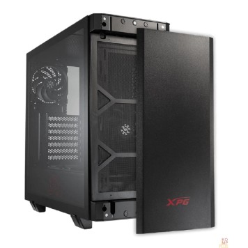 корпус XPG INVADER BLACK (INVADER-BKCWW) (Midi-Tower, черный, TG, 120mm fan*2)-2