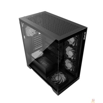 корпус XPG INVADER X BLACK (INVADERXMT-BKCWW) Mid-Tower Gaming ATX PC Case with Panoramic View, Tempered Glass Panels, and RGB Lighting Black-1