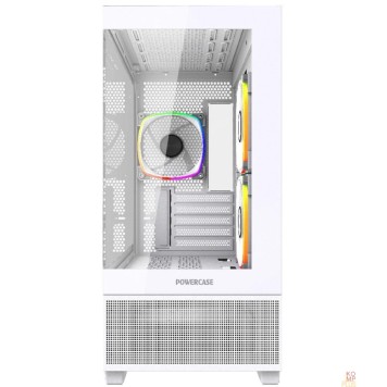 Корпус Powercase Vision Micro M3W, Tempered Glass, 3x 120mm ARGB PWM Fan, белый, mATX  (CVMMW-A3)-1