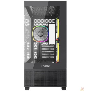 Корпус Powercase Vision Micro M3B, Tempered Glass, 3x 120mm ARGB PWM Fan, чёрный, mATX  (CVMMB-A3)-1