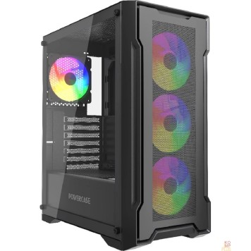 Корпус Powercase Mistral X4B, Tempered Glass, 4x 120mm FRGB Fans, чёрный, ATX  (CMXB-L4)