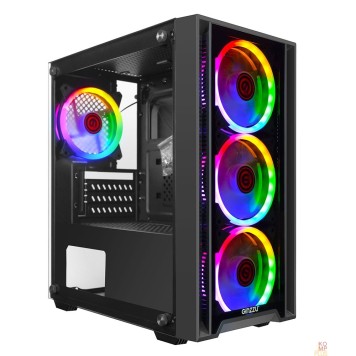 корпус Ginzzu CL610 mATX FAN 4*12FRGB Белый
