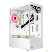 корпус Ginzzu CL310 ATX FAN 3*12LD4 FRGB передняя панель Стекло Белый