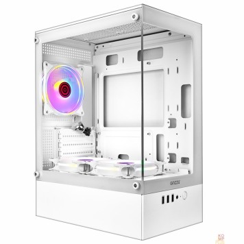 корпус Ginzzu CL485 mATX FAN 3*12LD4 передняя панель Стекло Белый