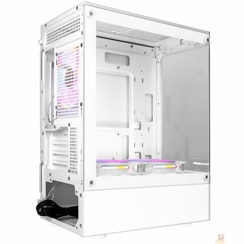 корпус Ginzzu CL485 mATX FAN 3*12LD4 передняя панель Стекло Белый-2