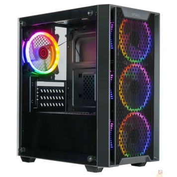корпус Ginzzu CL650 mATX FAN 4*12FRGB  передняя панель Решетка