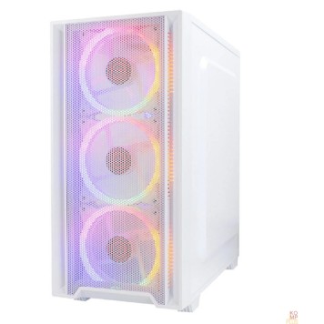 корпус Ginzzu CL640 mATX FAN 4*12FRGB  передняя панель Сетка Белый-1