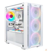 корпус Ginzzu CL660 mATX FAN 4*12FRGB  передняя панель Решетка Белый