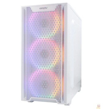 корпус Ginzzu CL660 mATX FAN 4*12FRGB  передняя панель Решетка Белый-1