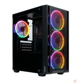 корпус Ginzzu CL630 mATX FAN 4*12FRGB  передняя панель Сетка