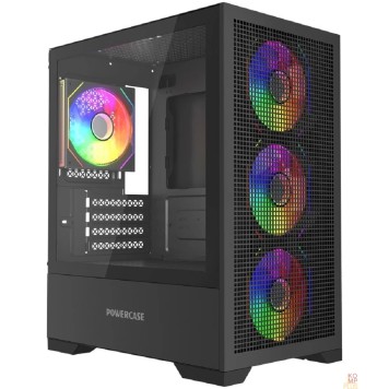 Корпус Powercase Mistral Micro B315, Tempered Glass, 4x 120mm ARGB PWM Fan, чёрный, mATX  (CMMB315-A4)