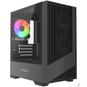 Корпус Powercase Корпус Mistral Micro A12B, Tempered Glass, 3x120mm FRGB fan, чёрный, mATX  (CMMA12B-L3)