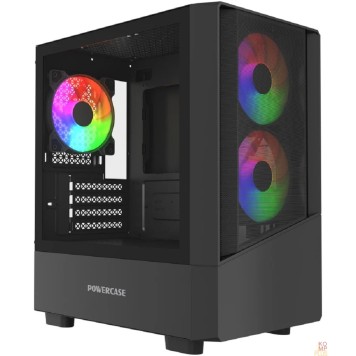 Корпус Powercase Корпус Mistral Micro A15B, Tempered Glass, 3x120mm FRGB fan, чёрный, mATX  (CMMA15B-L3)