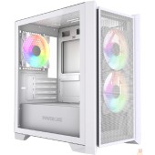 Корпус Powercase Alisio Micro Z3W ARGB V2, Tempered Glass, 3x 120mm ARGB fan, белый, mATX  (CAMZW-A3-V2)