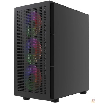 Корпус Powercase Mistral Micro EM17, Tempered Glass, 4x120mm ARGB PWM fan, чёрный, mATX  (CMMEM17B-A4)-1