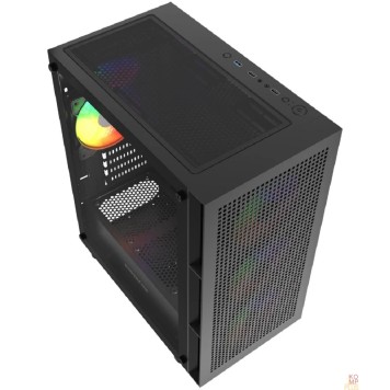 Корпус Powercase Mistral Micro EM17, Tempered Glass, 4x120mm ARGB PWM fan, чёрный, mATX  (CMMEM17B-A4)-2