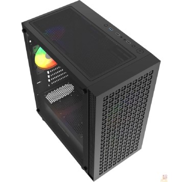 Корпус Powercase Mistral Micro EM18, Tempered Glass, 2x140mm + 1x120mm ARGB PWM fan, чёрный, mATX  (CMMEM18B-A3)-2