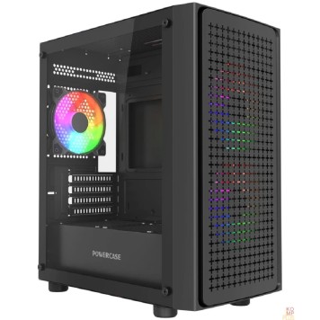 Корпус Powercase Mistral Micro EM20, Tempered Glass, 2x140mm + 1x120mm FRGB fan, чёрный, mATX  (CMMEM20B-L3)