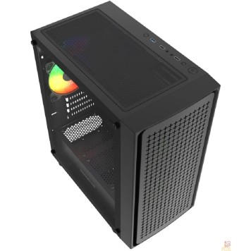 Корпус Powercase Mistral Micro EM20, Tempered Glass, 2x140mm + 1x120mm FRGB fan, чёрный, mATX  (CMMEM20B-L3)-1