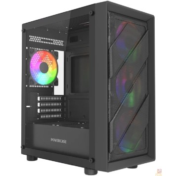 Корпус Powercase Mistral Micro EM21, Tempered Glass, 4x120mm FRGB fan, чёрный, mATX  (CMMEM21B-L4)