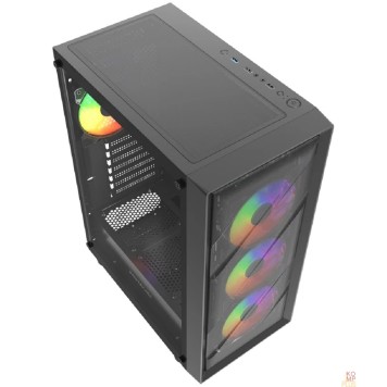 Корпус Powercase Mistral EA21, Tempered Glass, 4x 120mm FRGB Fan, чёрный, ATX  (CMAEA21-L4)-1