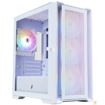 Корпус 1STPLAYER Корпус TRILOBITE T4 MESH FRGB White / mATX / 4x120mm FRGB fans / T4-WH-4F1-W