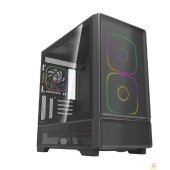 Корпус Powercase Корпус AX5, Black, TG, Type-C, 2x 140mm +3x 120mm ARGB PWM Fans, ARGB+PWM HUB, Nylon filters, чёрный, ATX  (CJXA-A5)