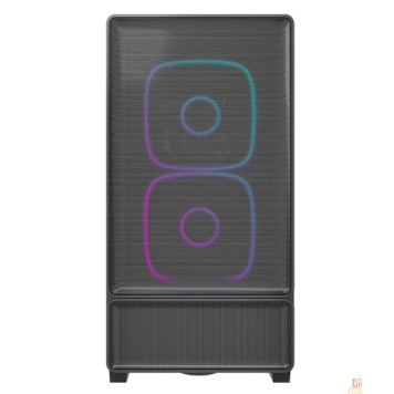 Корпус Powercase Корпус AX5, Black, TG, Type-C, 2x 140mm +3x 120mm ARGB PWM Fans, ARGB+PWM HUB, Nylon filters, чёрный, ATX  (CJXA-A5)-1