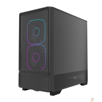 Корпус Powercase Корпус AX5, Black, TG, Type-C, 2x 140mm +3x 120mm ARGB PWM Fans, ARGB+PWM HUB, Nylon filters, чёрный, ATX  (CJXA-A5)-2