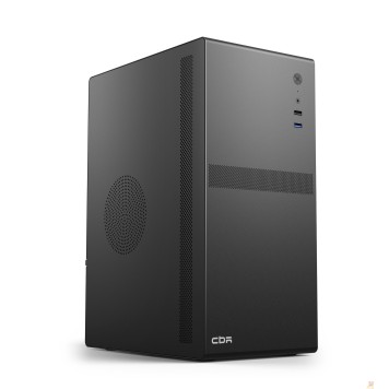 Корпус CBR Корпус mATX Minitower V203, c БП PSU-ATX550-12MD (550W/120mm), 1*USB 3.0, 1*USB 2.0, HD Audio+Mic, Black PCC-MATX-V203-550W-1