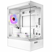 корпус Ginzzu CL485 mATX FAN 3*12LD4 передняя панель Стекло Белый
