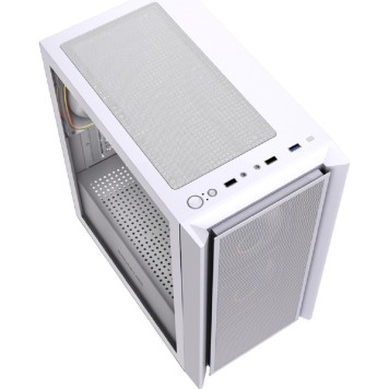 Корпус Powercase Корпус Mistral SM03 ARGB, Tempered Glass, 3x120mm ARGB PWM fans, белый, mATX  (CMMSM03W-A3)-2